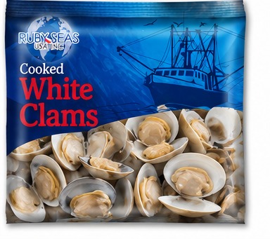 Ruby Seas cooked white clams retail package