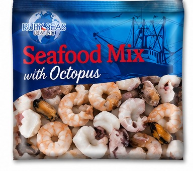 Ruby Seas seafood mix with octopus retail package